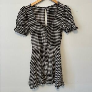 REFORMATION Black and White Gingham Dress
